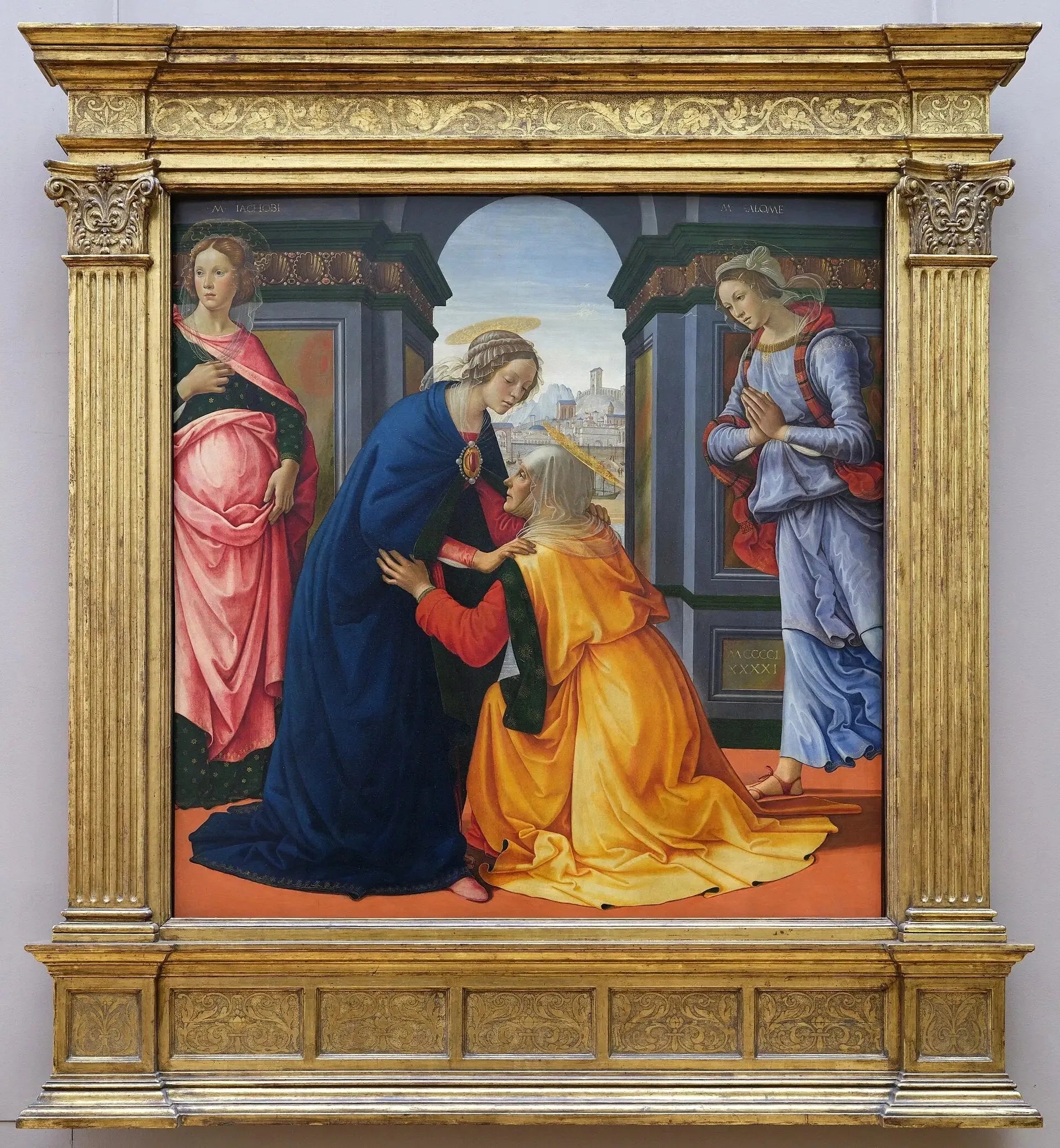 La Visitation avec Marie-Jacobie et Marie-Salomé - Domenico Ghirlandaio image 2 copie peinte à la main à l’huile