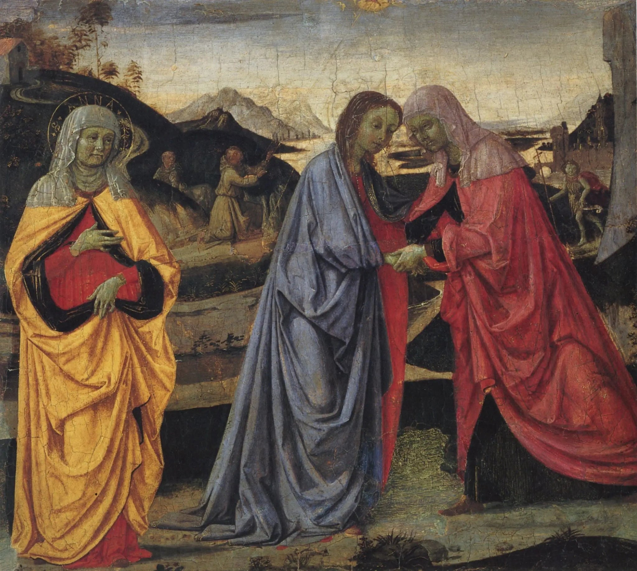 La Visitation de la Vierge avec sainte Anne - Pietro Perugino image 1 reproduction artisanale de tableau