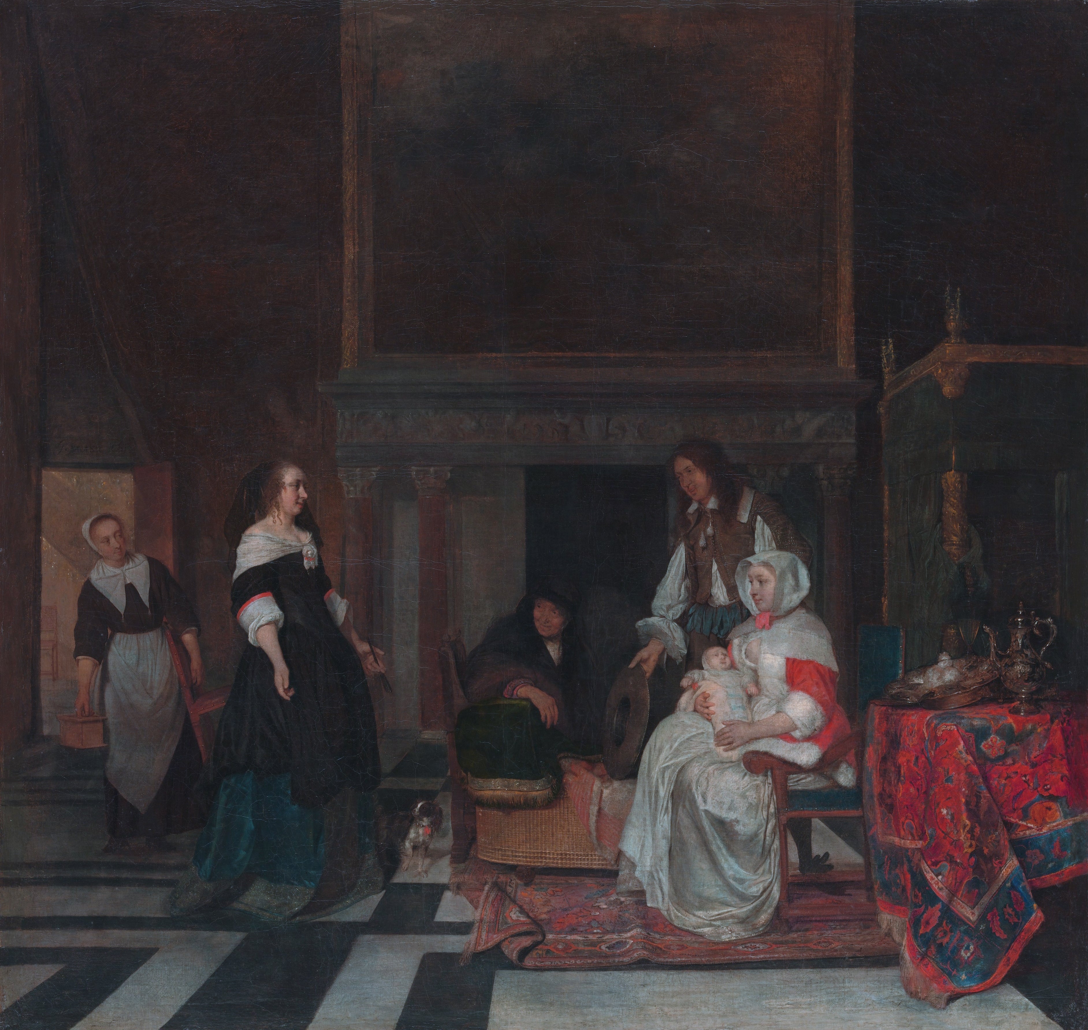 La visite à la crèche - Gabriel Metsu image 1 reproduction réalisée par Alpha Reproduction