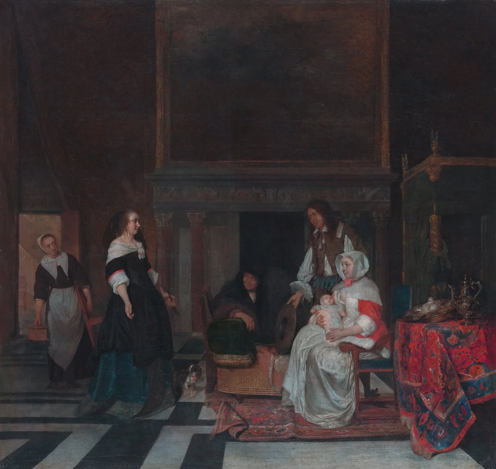 La visite à la crèche - Gabriel Metsu image 1 reproduction réalisée par Alpha Reproduction
