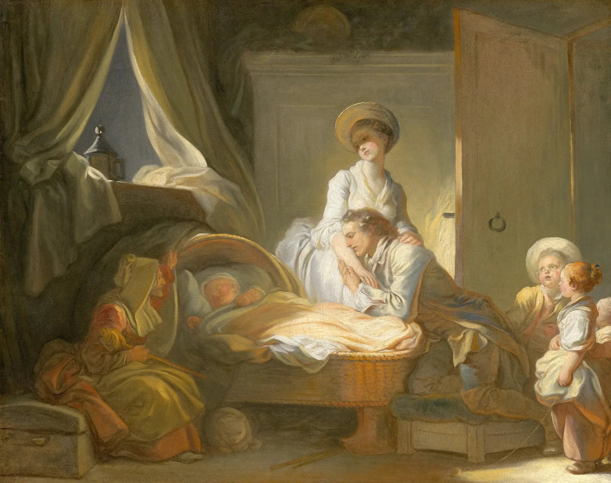 La Visite à la nourrice - Jean-Honoré Fragonard image 1 reproduction artisanale de tableau