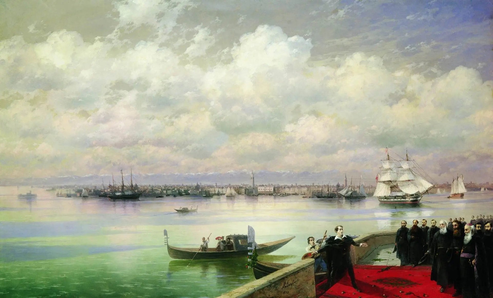 La visite de Byron aux Mekhitaristes à San Lazzaro - Ivan Aïvazovski image 1 reproduction artisanale de tableau
