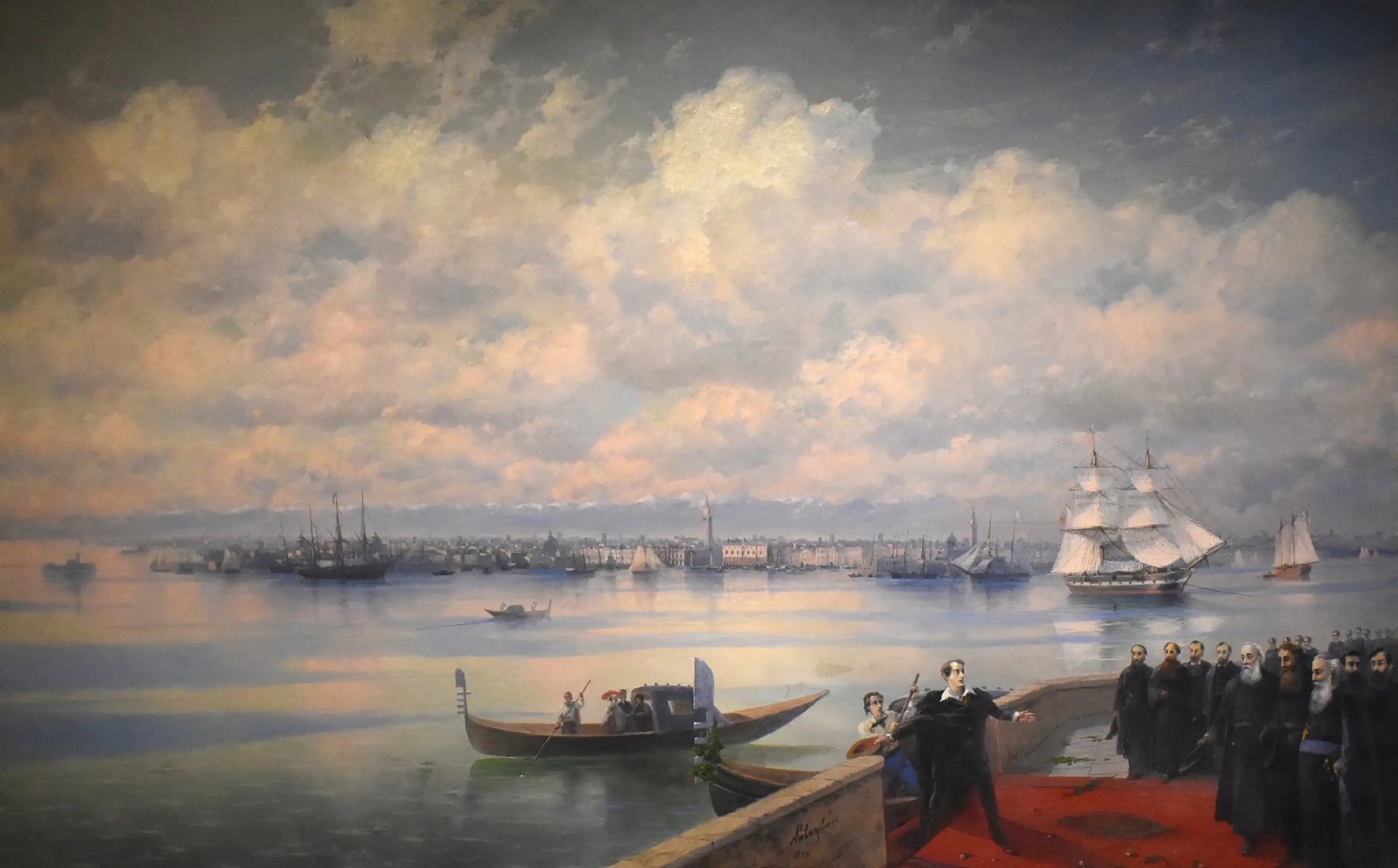 La visite de Byron aux Mekhitaristes de l'île de Surb Ghazar - Ivan Aïvazovski image 1 tableau peint à l’huile sur toile