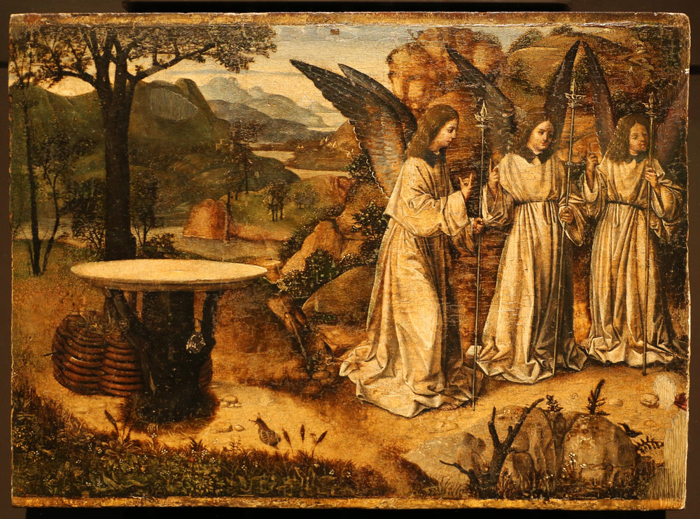 La visite des trois anges à Abraham - Antonello de Messine image 1 tableau peint à l’huile sur toile