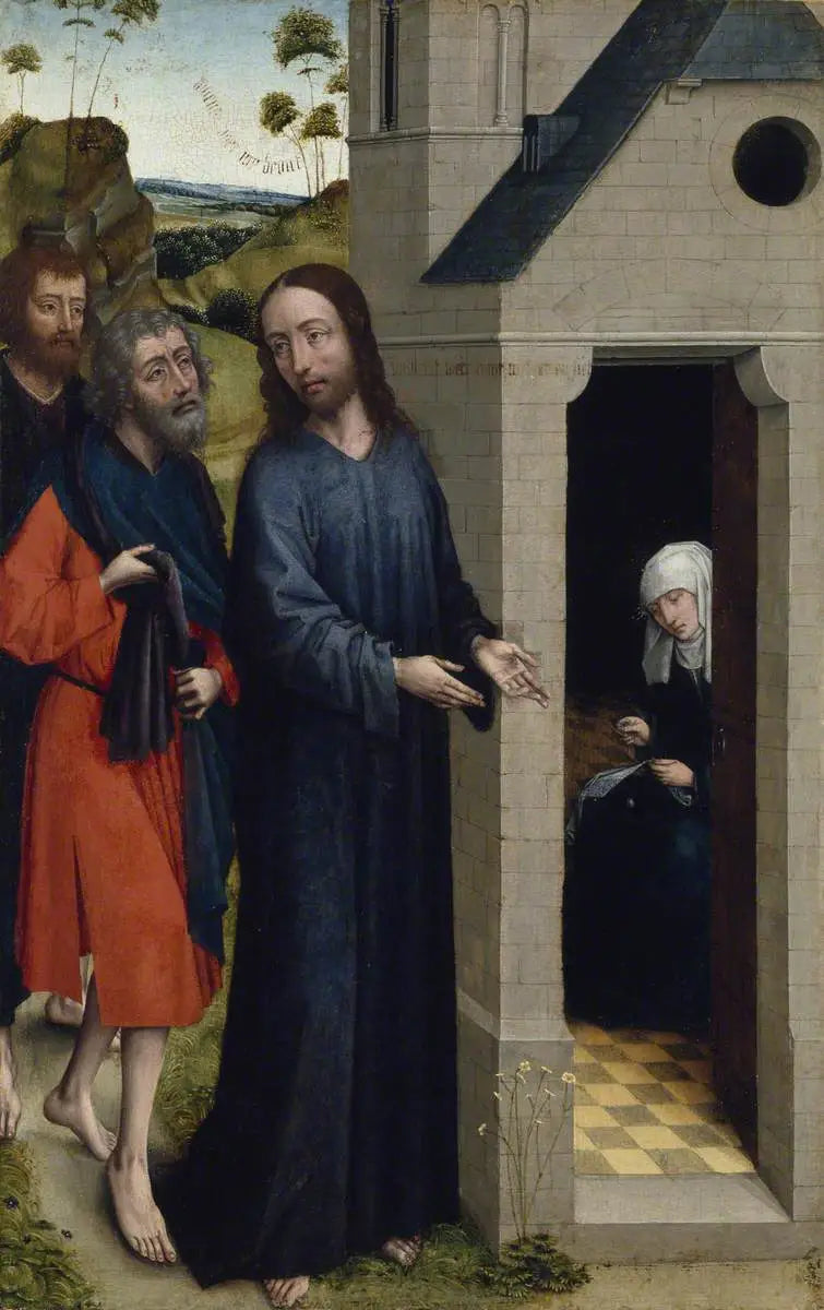 La vocation d'André et de Simon Pierre (probablement une aile gauche d'un retable) - Rogier van der Weyden image 1 tableau peint à l’huile sur toile