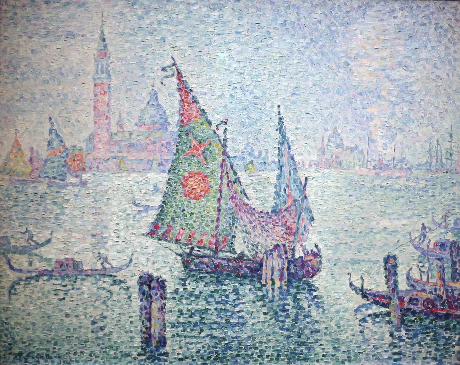La Voile verte - Paul Signac image 1 reproduction de peinture à l’huile