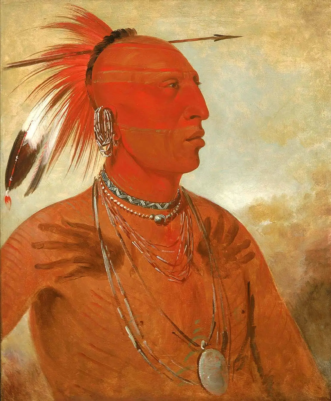 La-wáh-he-coots-la-sháw-no, Brave Chef, un Skidi (Loup) Pawnee - George Catlin image 1 copie de tableau peinte à la main
