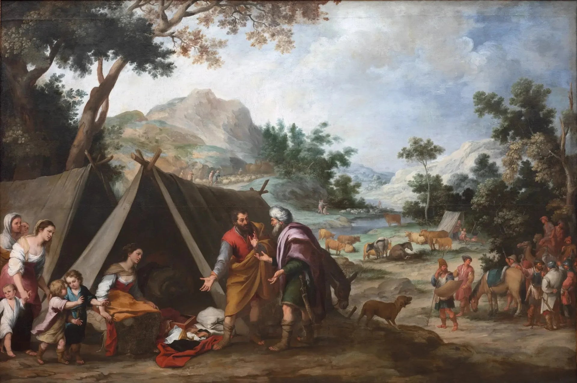 Laban à la recherche de ses dieux domestiques volés - Bartolomé Esteban Murillo image 1 reproduction de peinture à l’huile