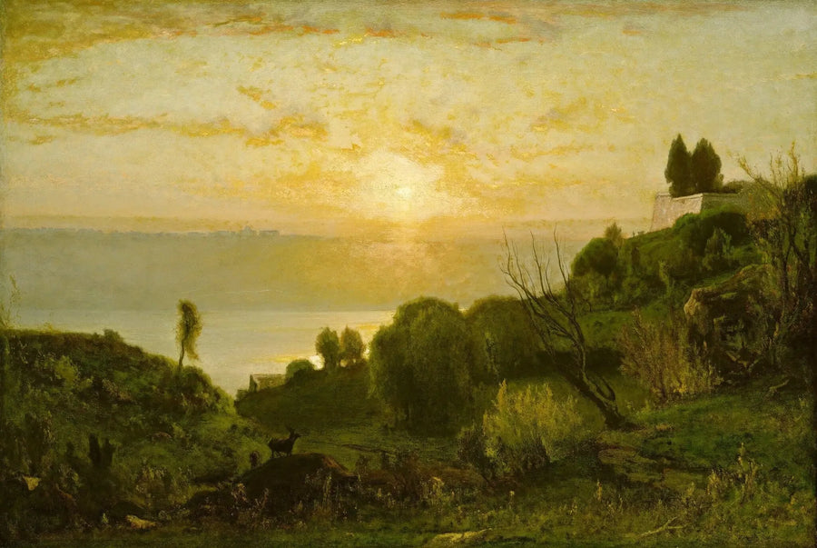 Lac Albano, coucher de soleil - George Inness