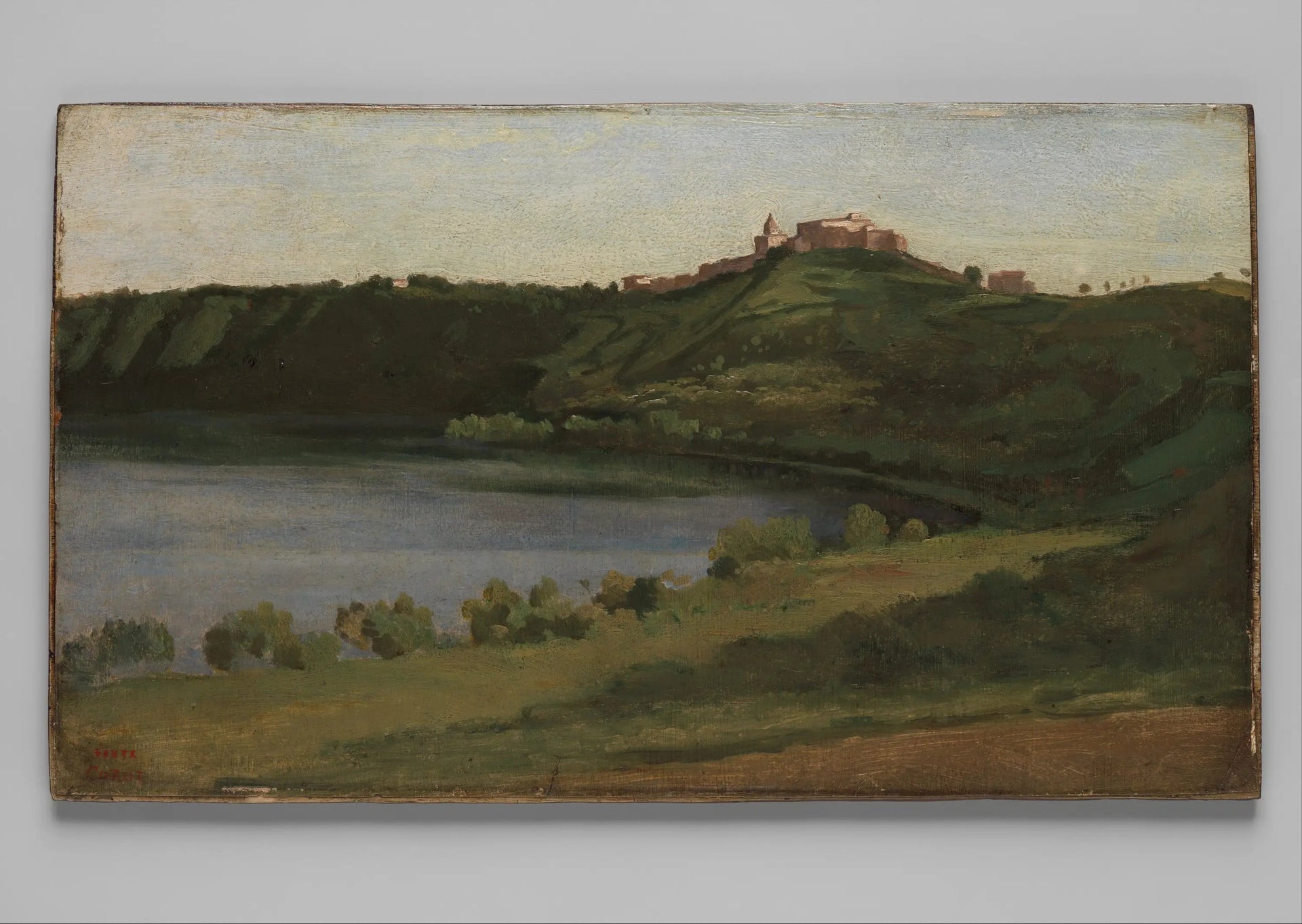 Lac Albano et Castel Gandolfo - Jean-Baptiste Camille Corot image 1 copie de tableau peinte à la main