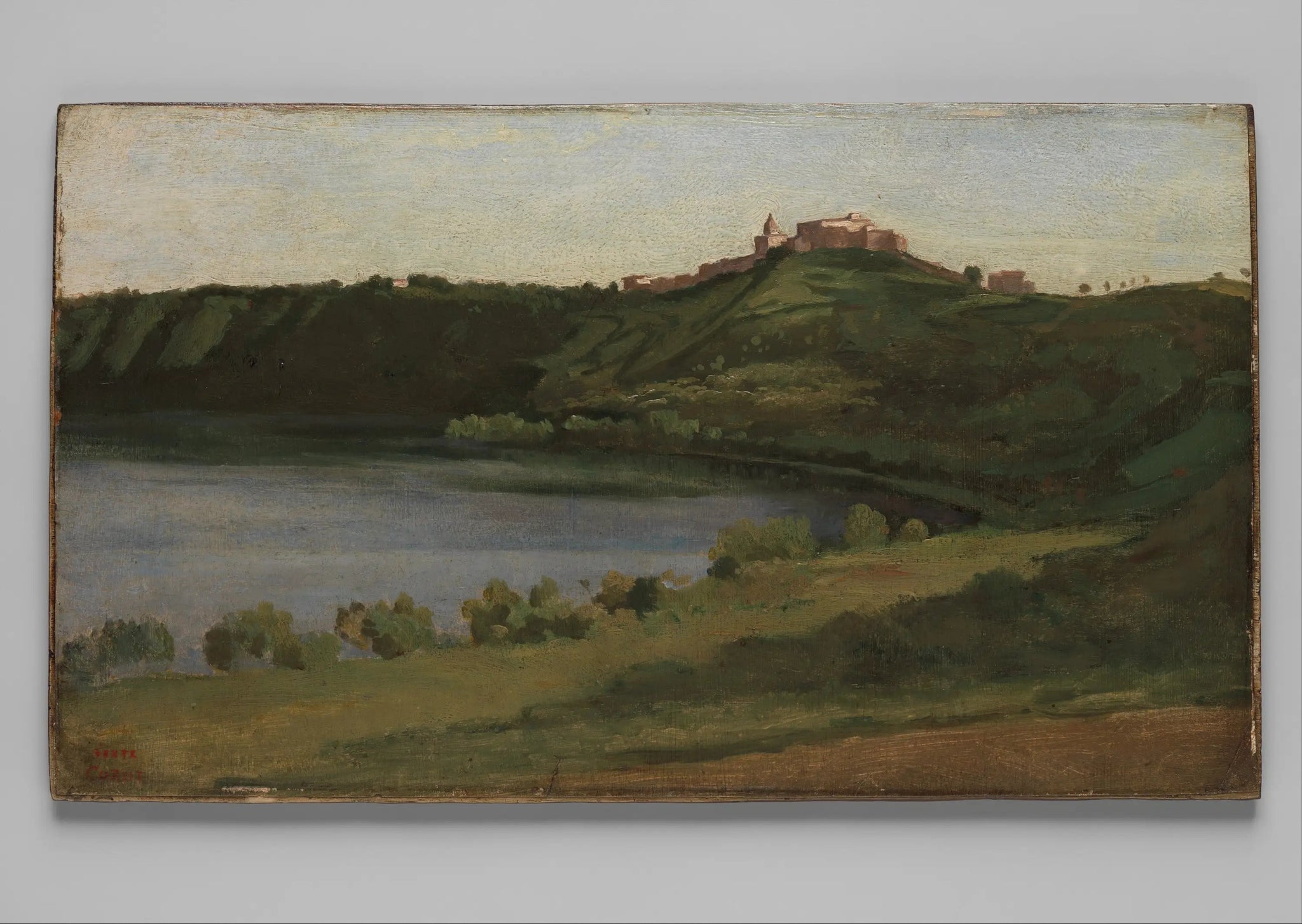 Lac Albano et Castel Gandolfo - Jean-Baptiste Camille Corot image 1 copie de tableau peinte à la main