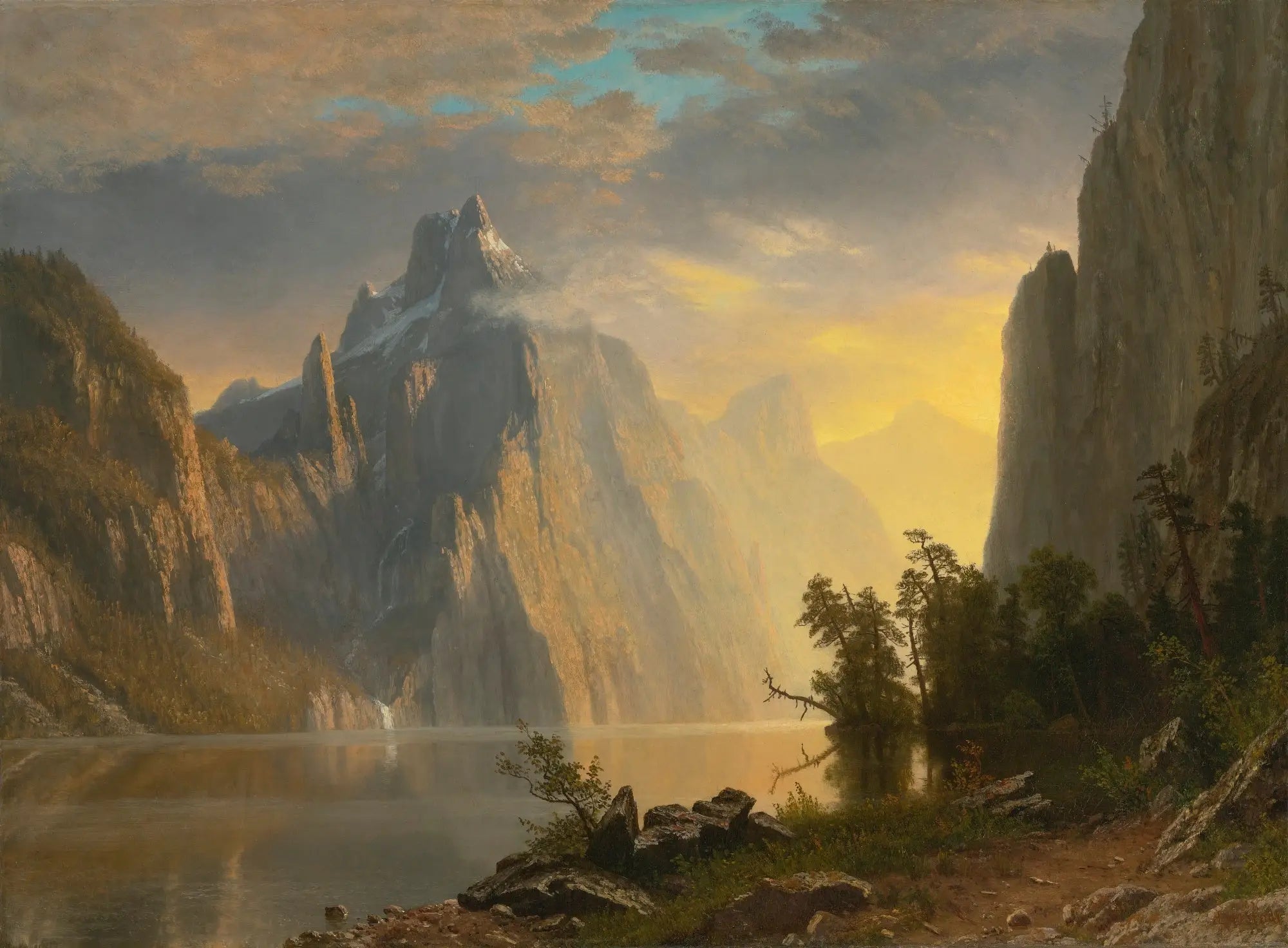 Lac dans la Sierra Nevada - Albert Bierstadt image 1 reproduction d’œuvre d’art à l’huile
