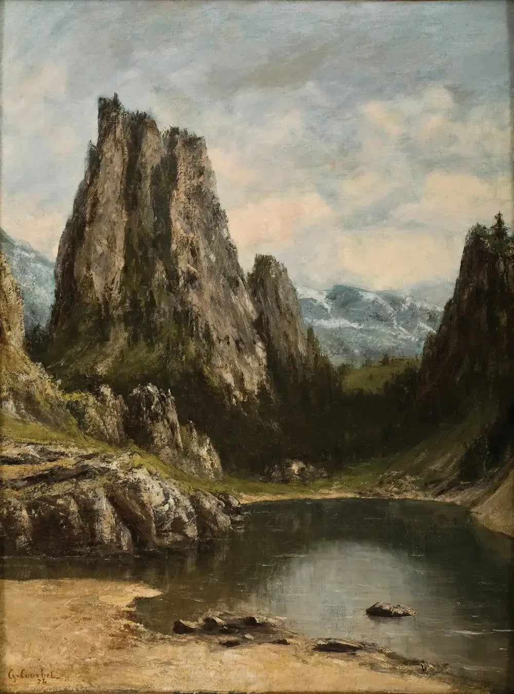 Lac dans les montagnes - Gustave Courbet image 1 copie peinte à la main à l’huile