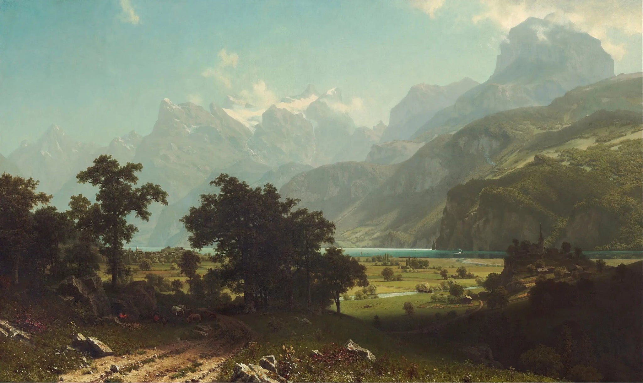 Lac de Lucerne - Albert Bierstadt image 1 reproduction d’œuvre d’art à l’huile