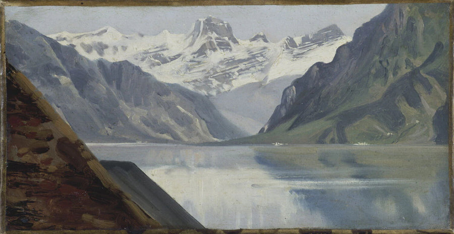 Lac et montagnes - Achille Etna Michallon