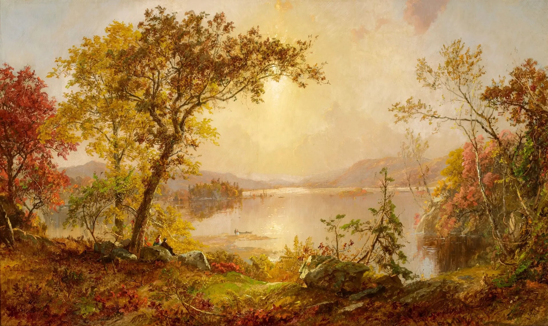 Lac Greenwood, Automne sur l'Hudson - Jasper Francis Cropsey image 1 reproduction de peinture à l’huile