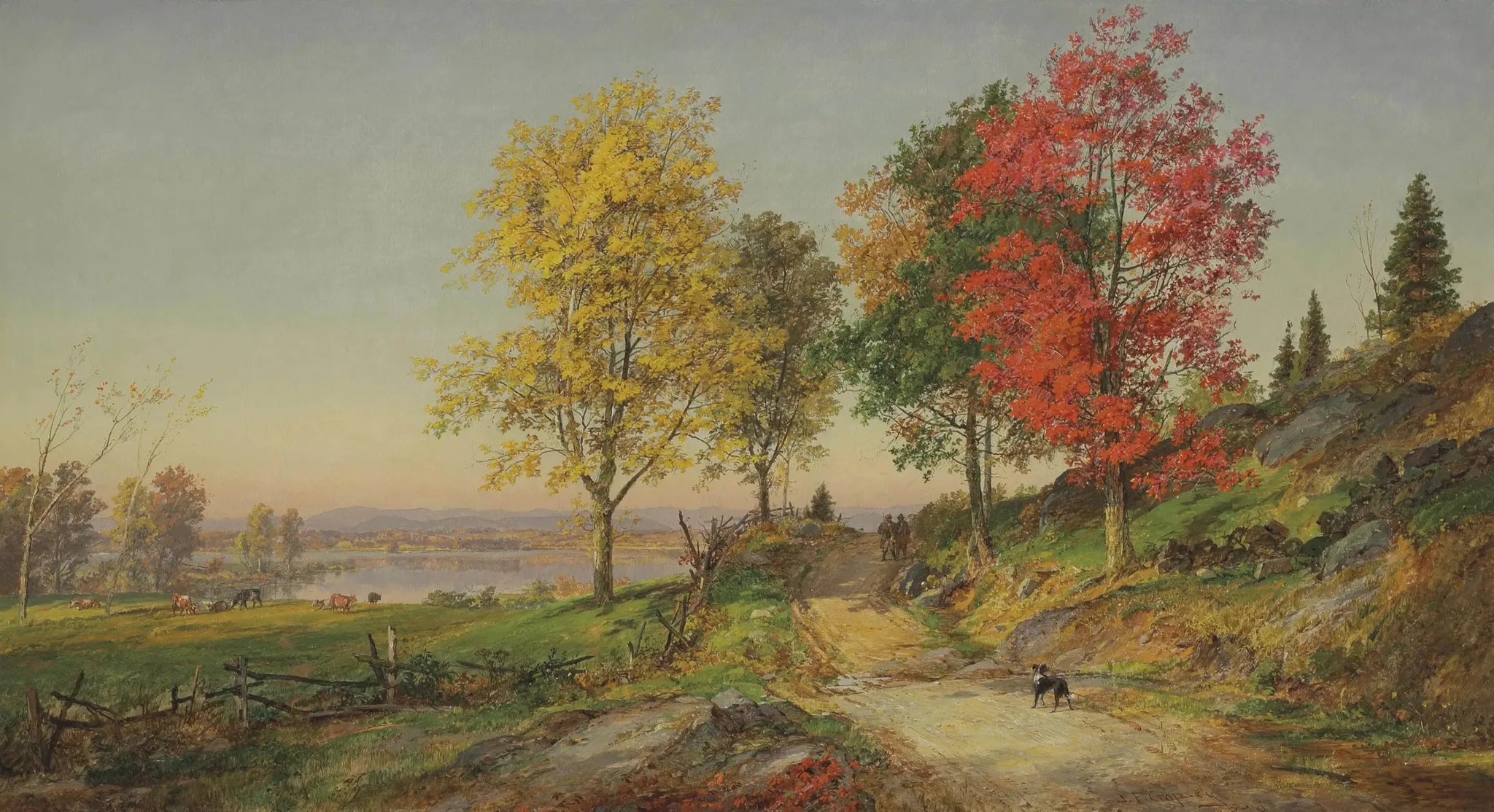 Lac Greenwood - Jasper Francis Cropsey image 1 reproduction artisanale de tableau