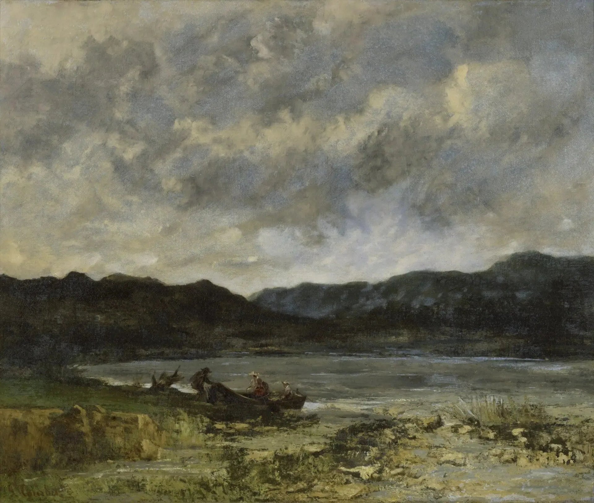 Lac près de Saint-Point - Gustave Courbet image 1 copie de tableau peinte à la main