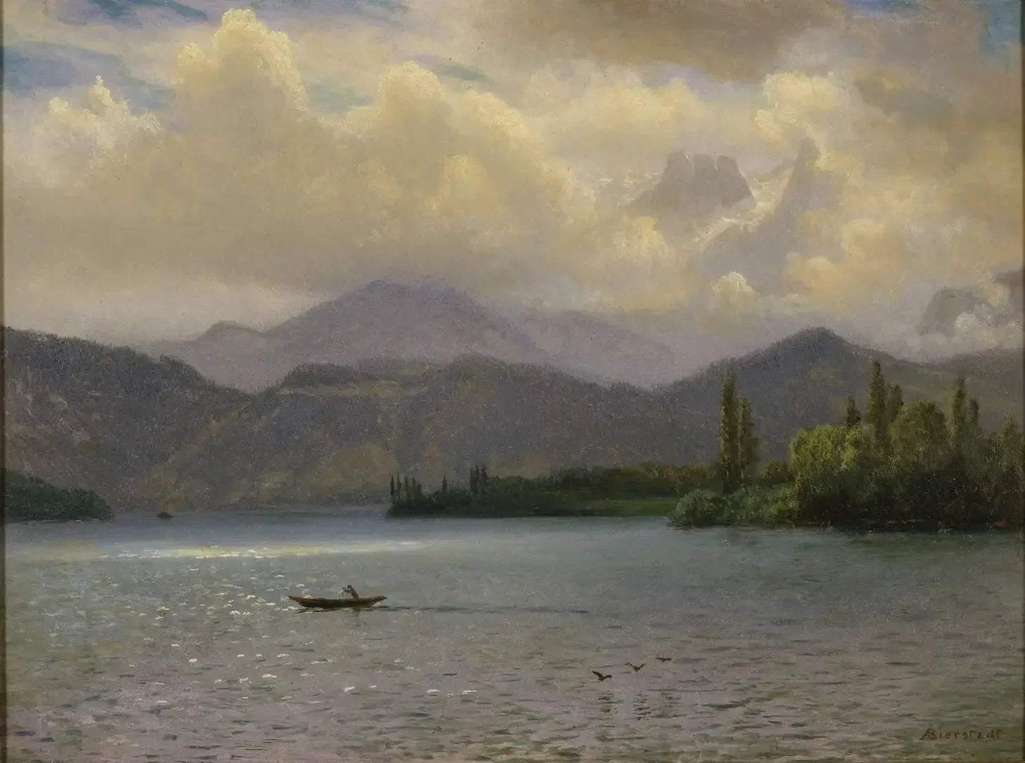 Lac Tahoe - Albert Bierstadt image 1 copie peinte à la main à l’huile