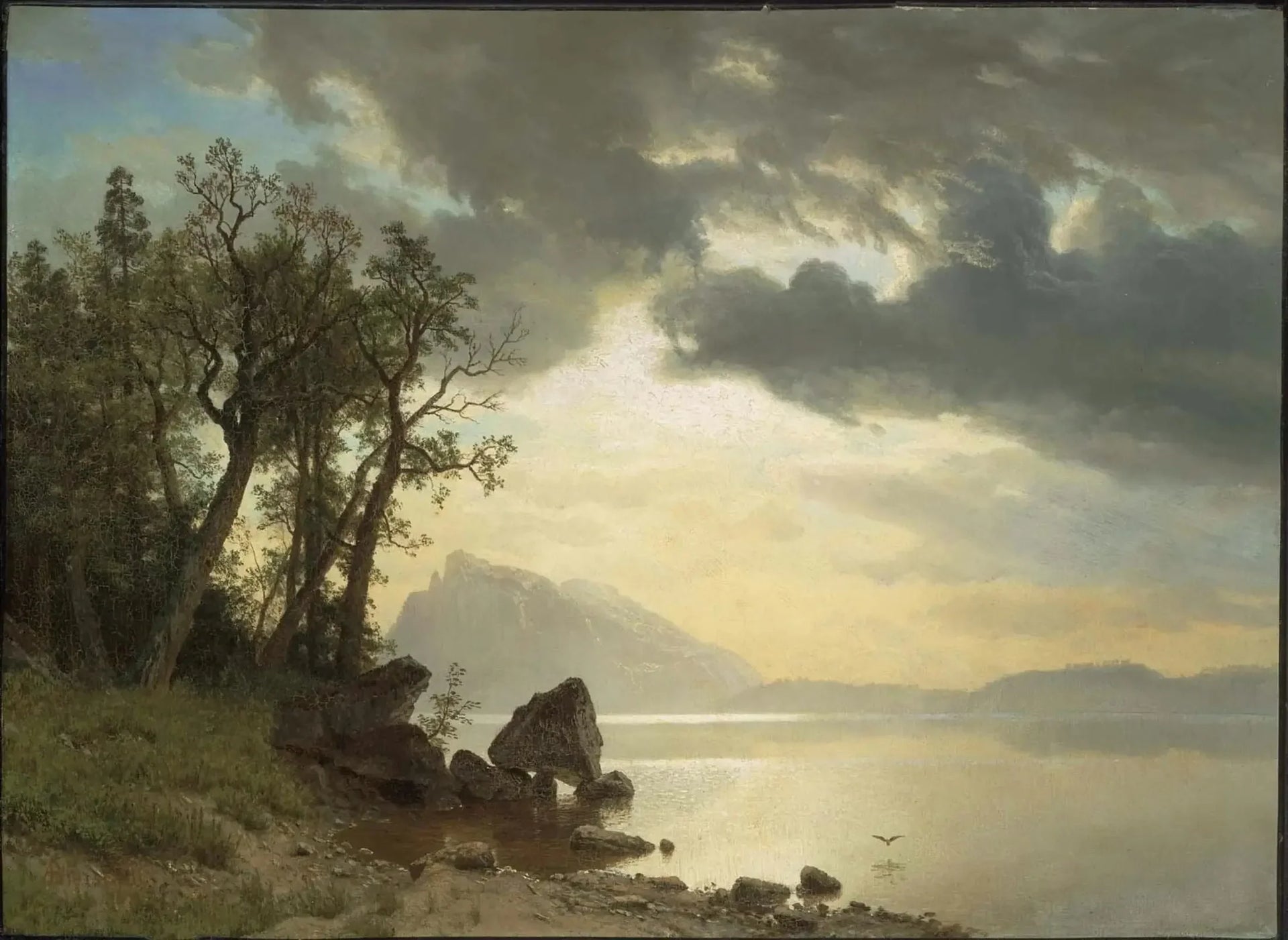 Lac Tahoe, Californie - Albert Bierstadt image 1 copie peinte à la main à l’huile