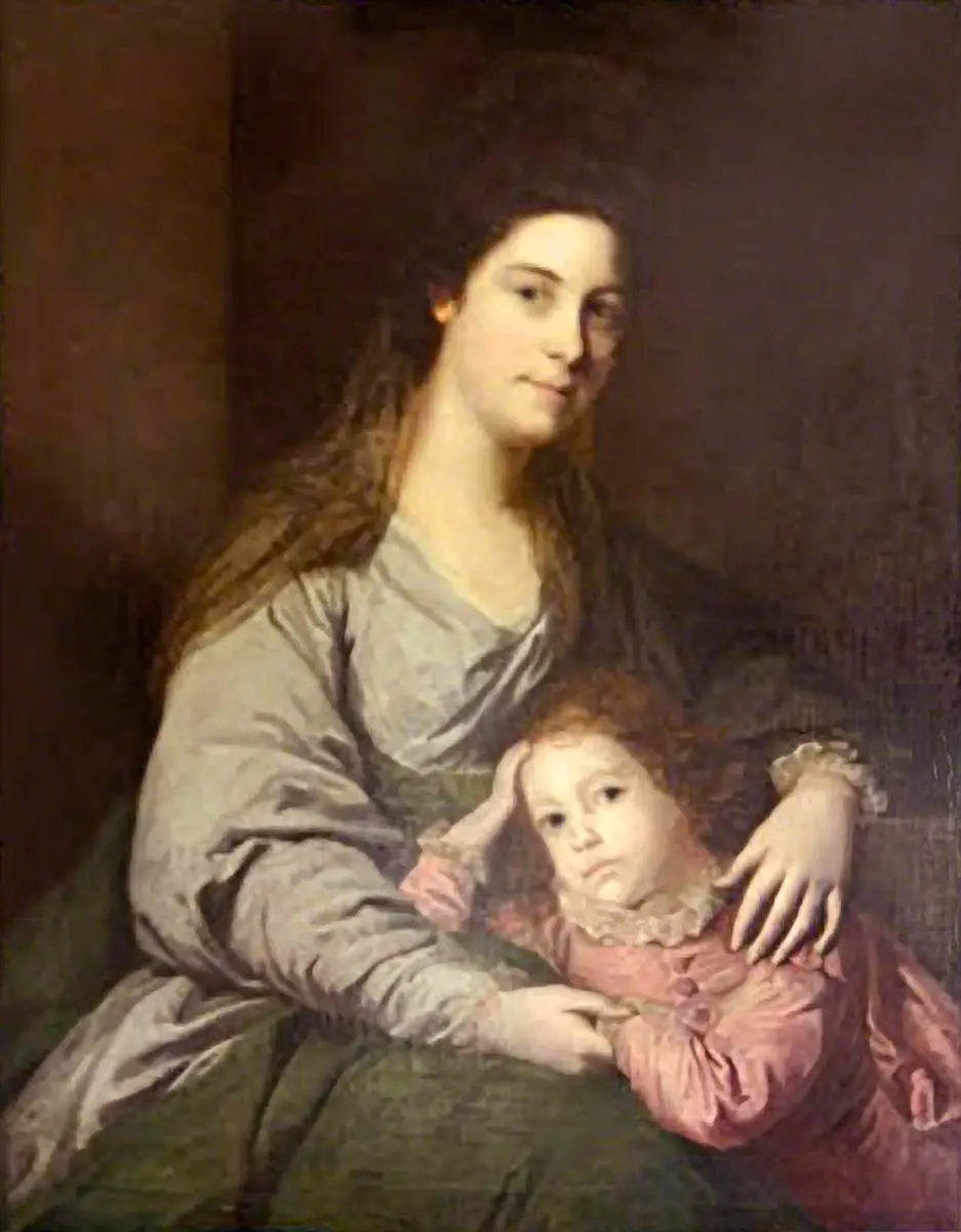 Lady Lepell Phipps (1723–1780) et son fils, Charles (?) (1753–1786) - Joshua Reynolds image 1 tableau peint à l’huile sur toile