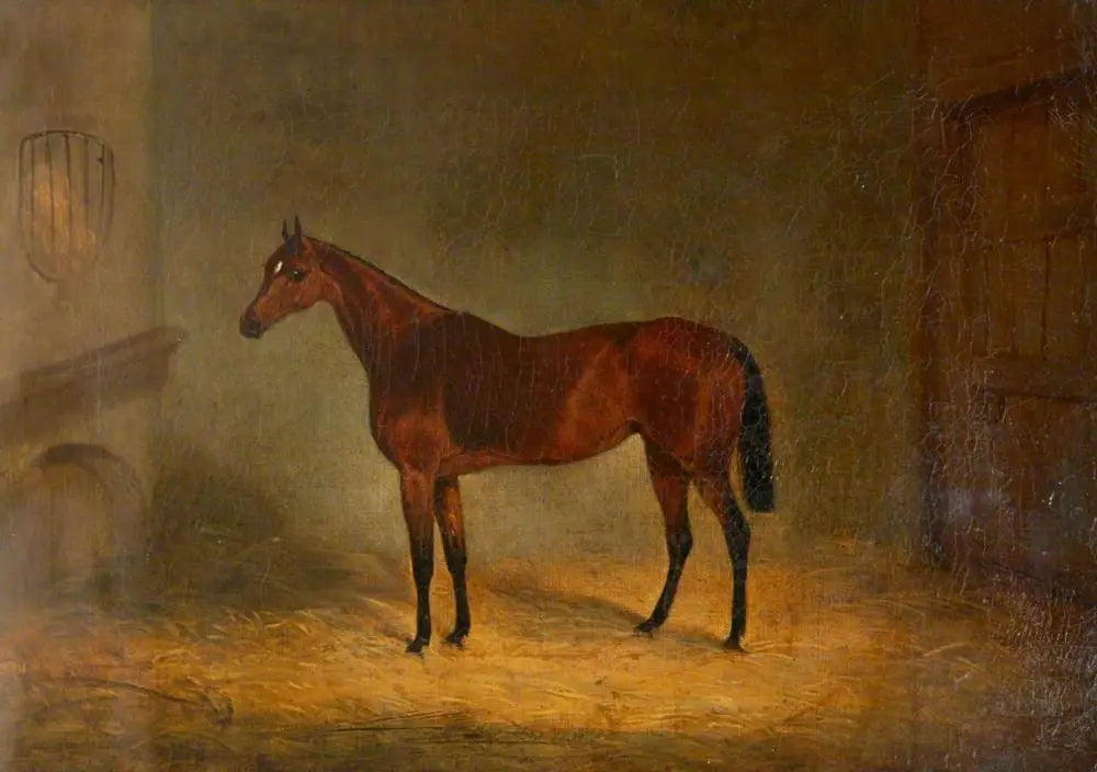 « Lady Liverpool », un cheval bai dans une écurie - John Frederick Herring, Sr. image 1 reproduction de peinture à l’huile