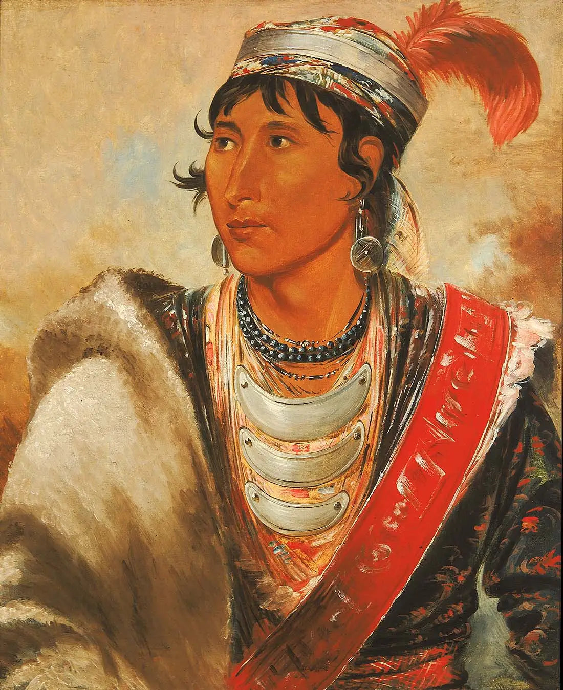 Láh-shee, le lécheur, surnommé « Creek Billy » - George Catlin image 1 reproduction réalisée par Alpha Reproduction
