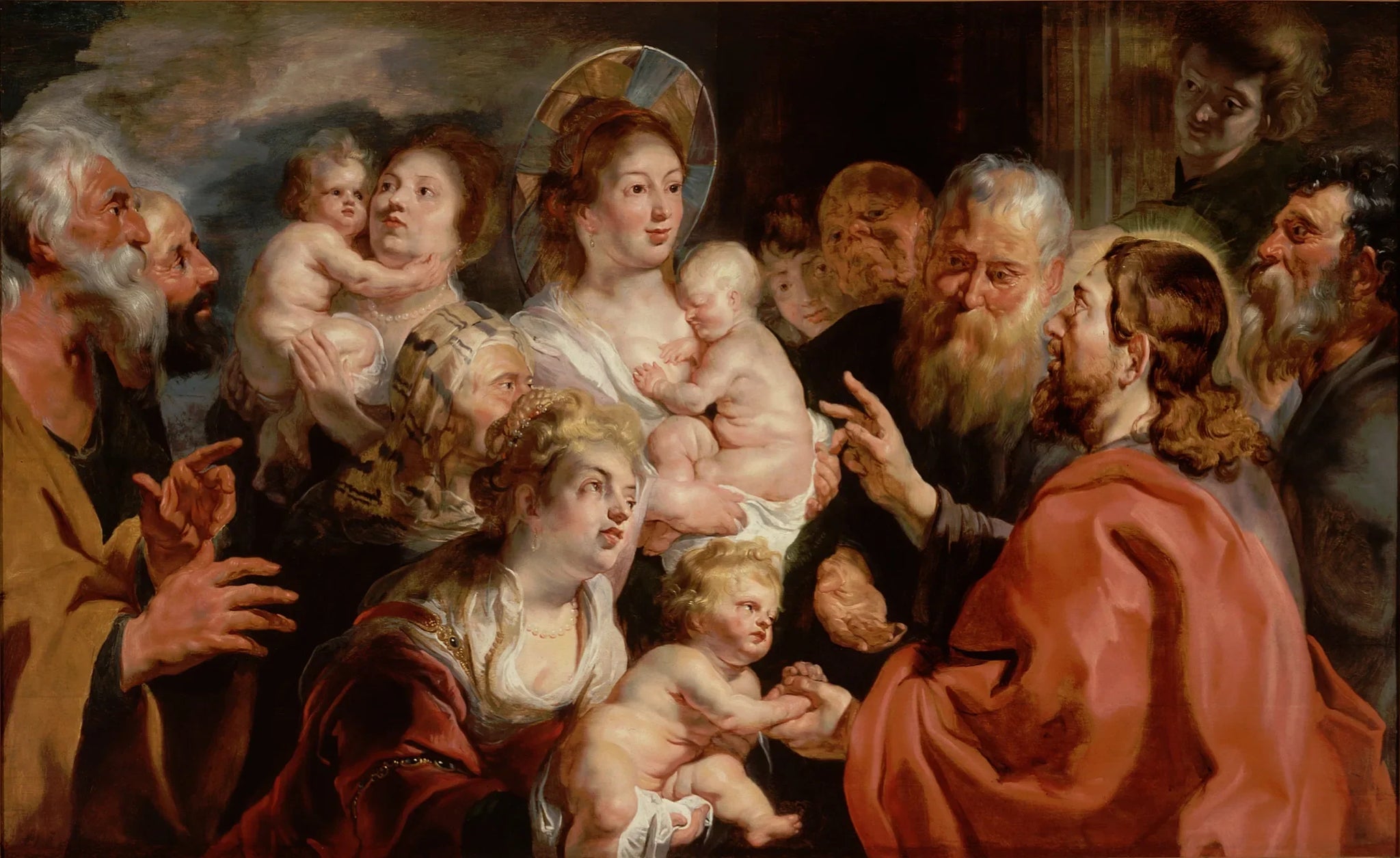 Laissez venir à moi les petits enfants - Jacob Jordaens image 1 copie de tableau peinte à la main