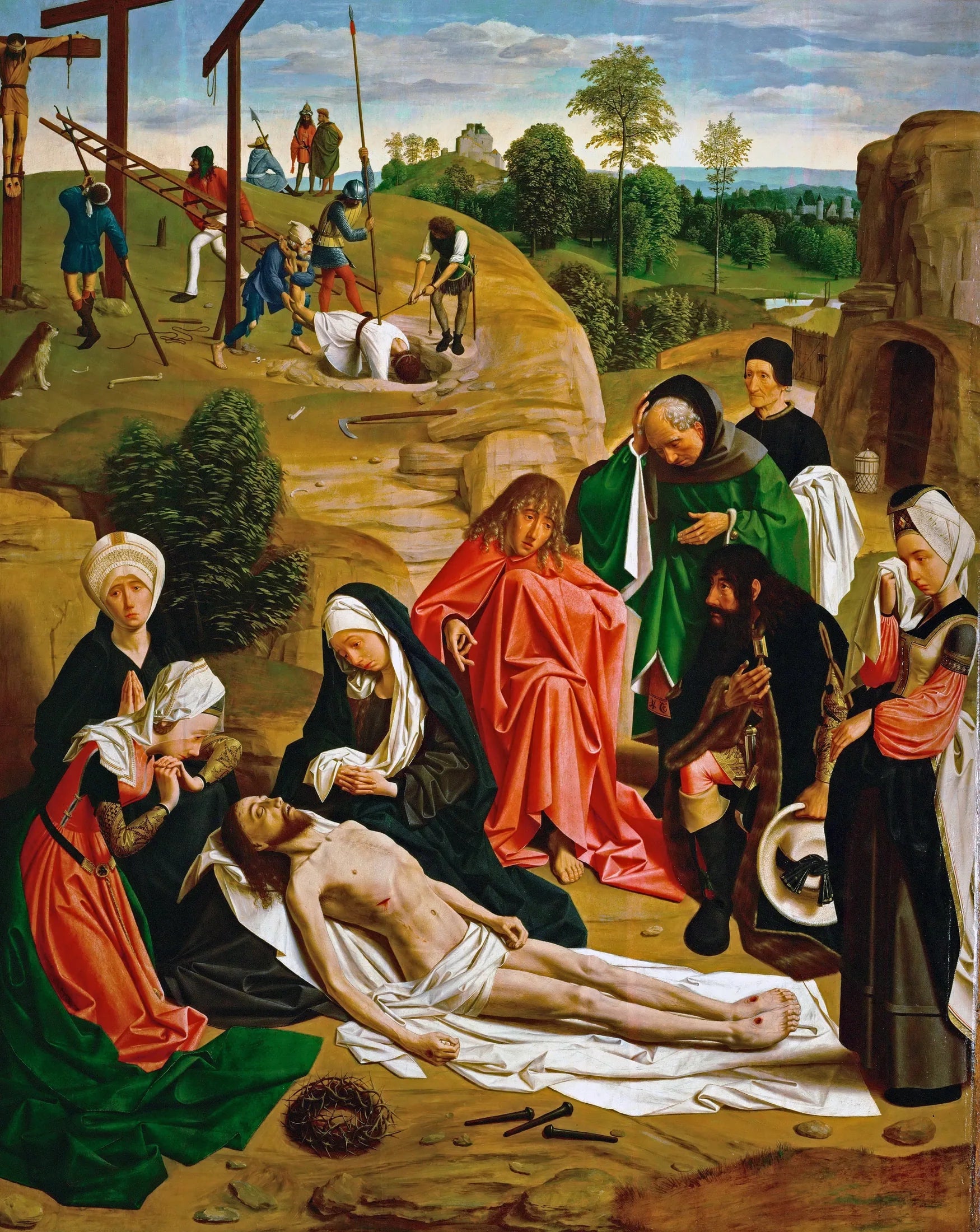Lamentation du Christ - Geertgen tot Sint Jans image 1 copie peinte à la main à l’huile