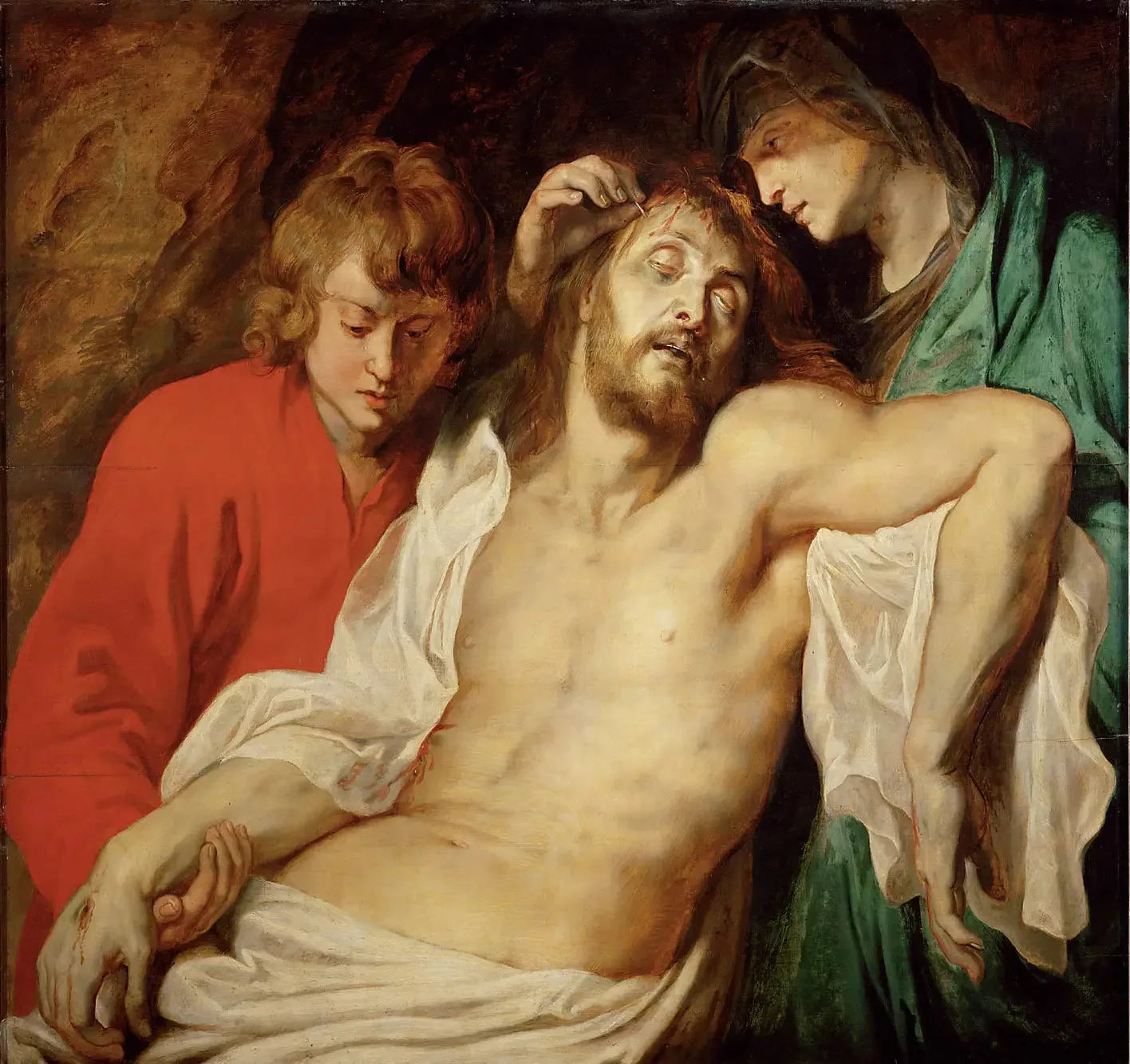 Lamentation du Christ par Marie et Jean - Peter Paul Rubens image 1 copie peinte à la main à l’huile