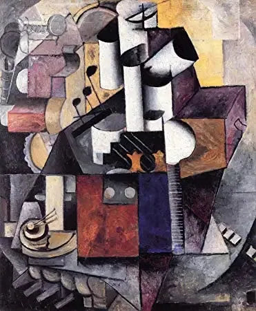 Lampe / Instruments de musique - Kazimir Malevich image 1 copie de tableau peinte à la main