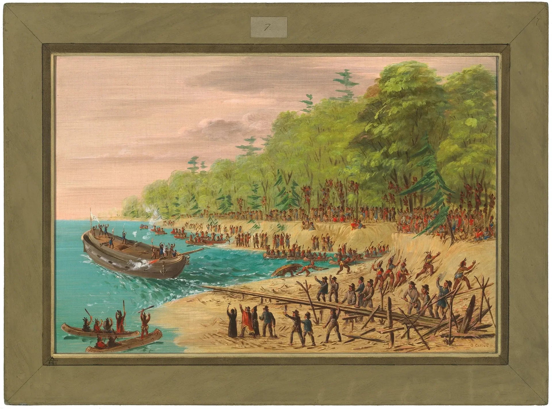 Lancement du Griffin. Juillet 1679 - George Catlin image 1 tableau peint à l’huile sur toile