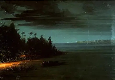 Lancer à la lumière des torches - George Catlin image 1 copie peinte à la main à l’huile