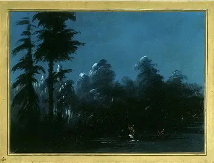 Lancer au clair de lune - Chaco - George Catlin image 1 copie de tableau peinte à la main
