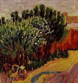 Landschaft aus Caranteque mit Frau - Alexej von Jawlensky image 1 reproduction de peinture à l’huile