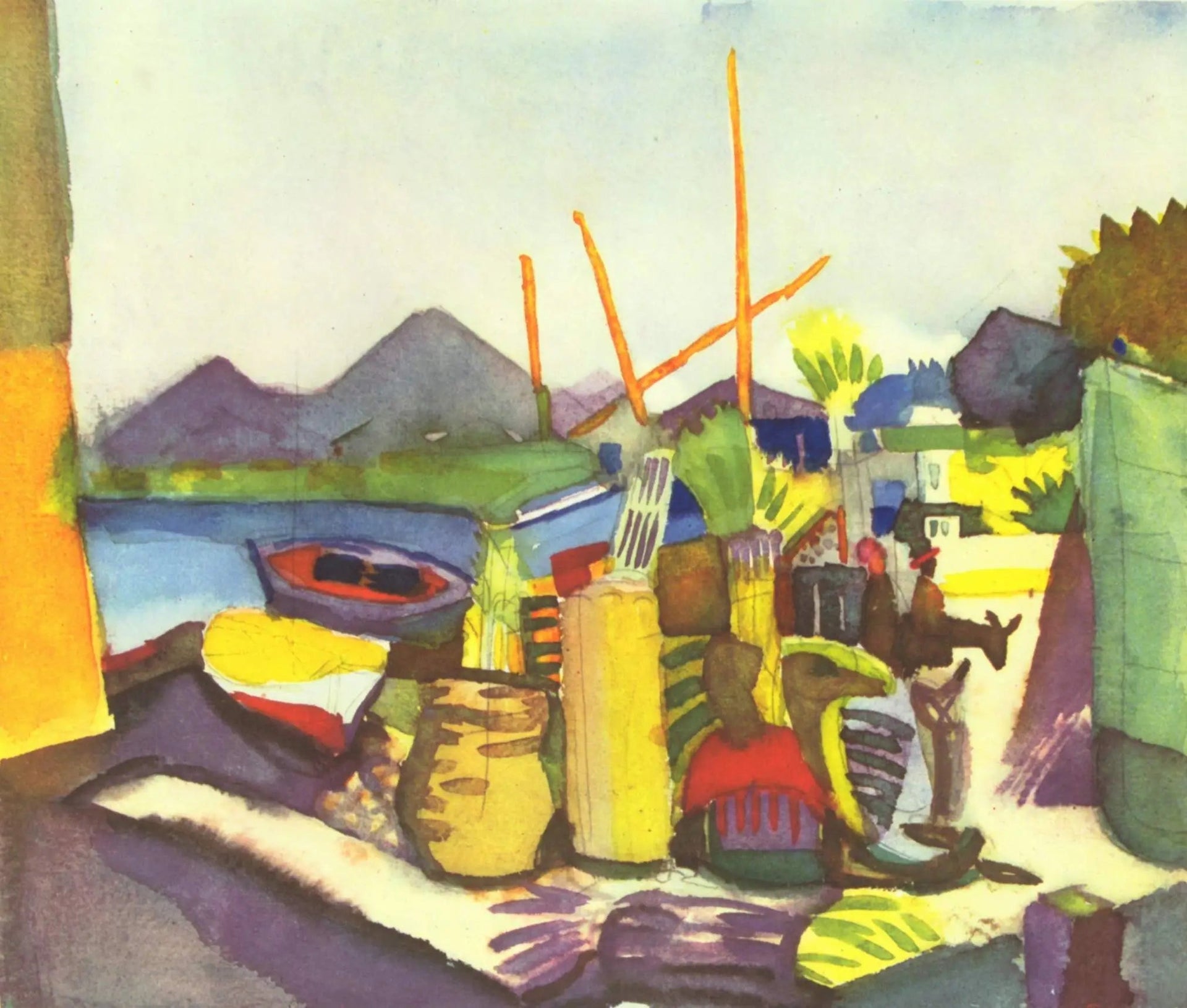 Landschaft bei Hammamet - August Macke image 1 copie de tableau peinte à la main