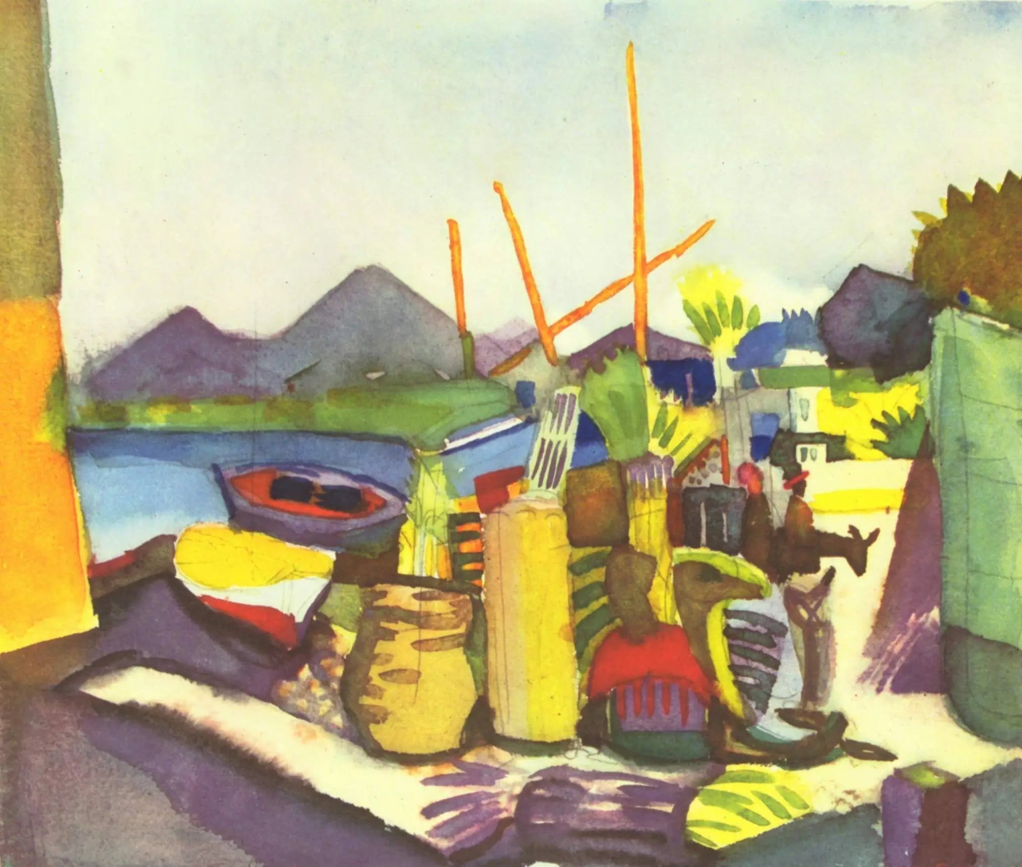 Landschaft bei Hammamet - August Macke image 1 copie de tableau peinte à la main