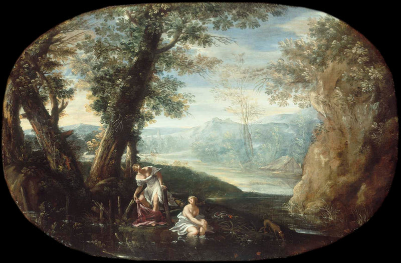 Landschaft mit badenden Frauen - Annibale Carracci
