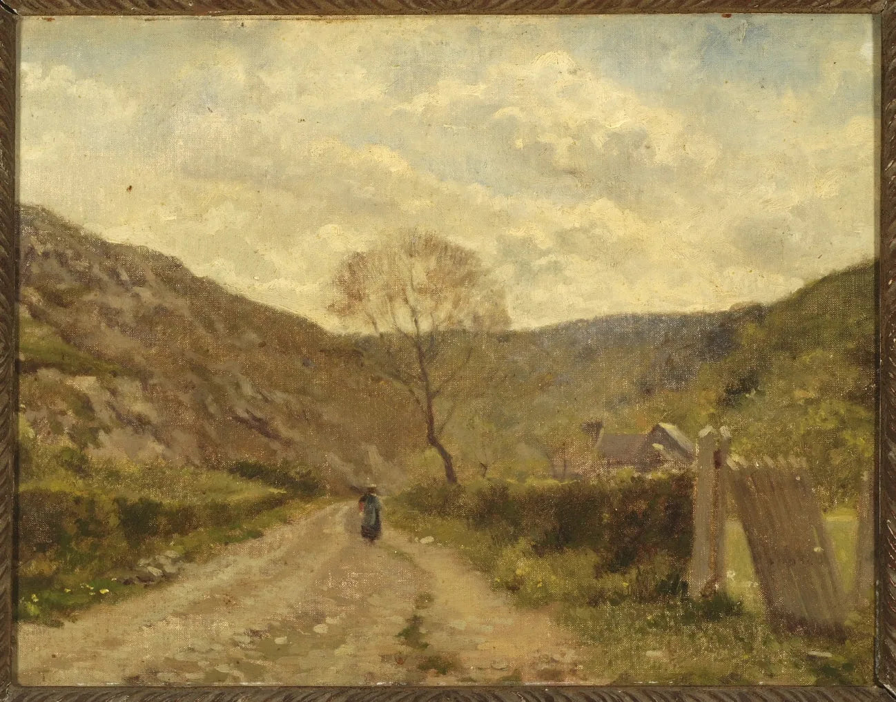 Landweg in Frans berggebied. - Thomas Couture image 1 tableau peint à l’huile sur toile