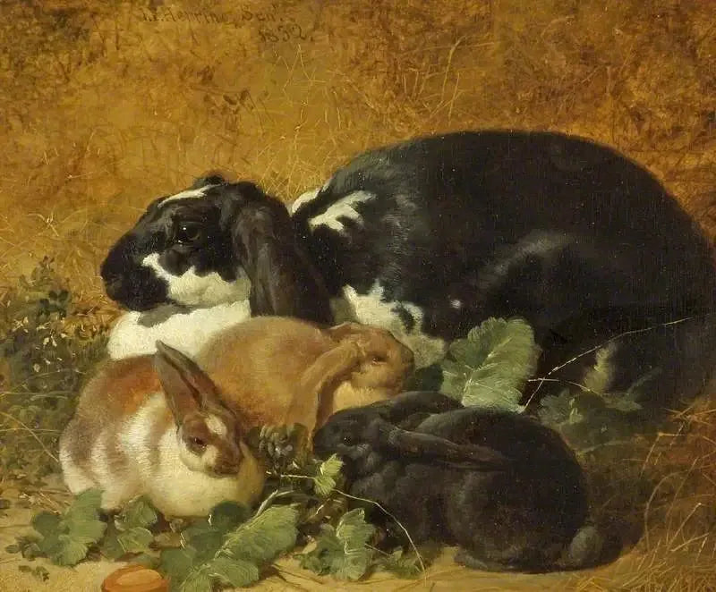 Lapins - John Frederick Herring, Sr. image 1 copie de tableau peinte à la main