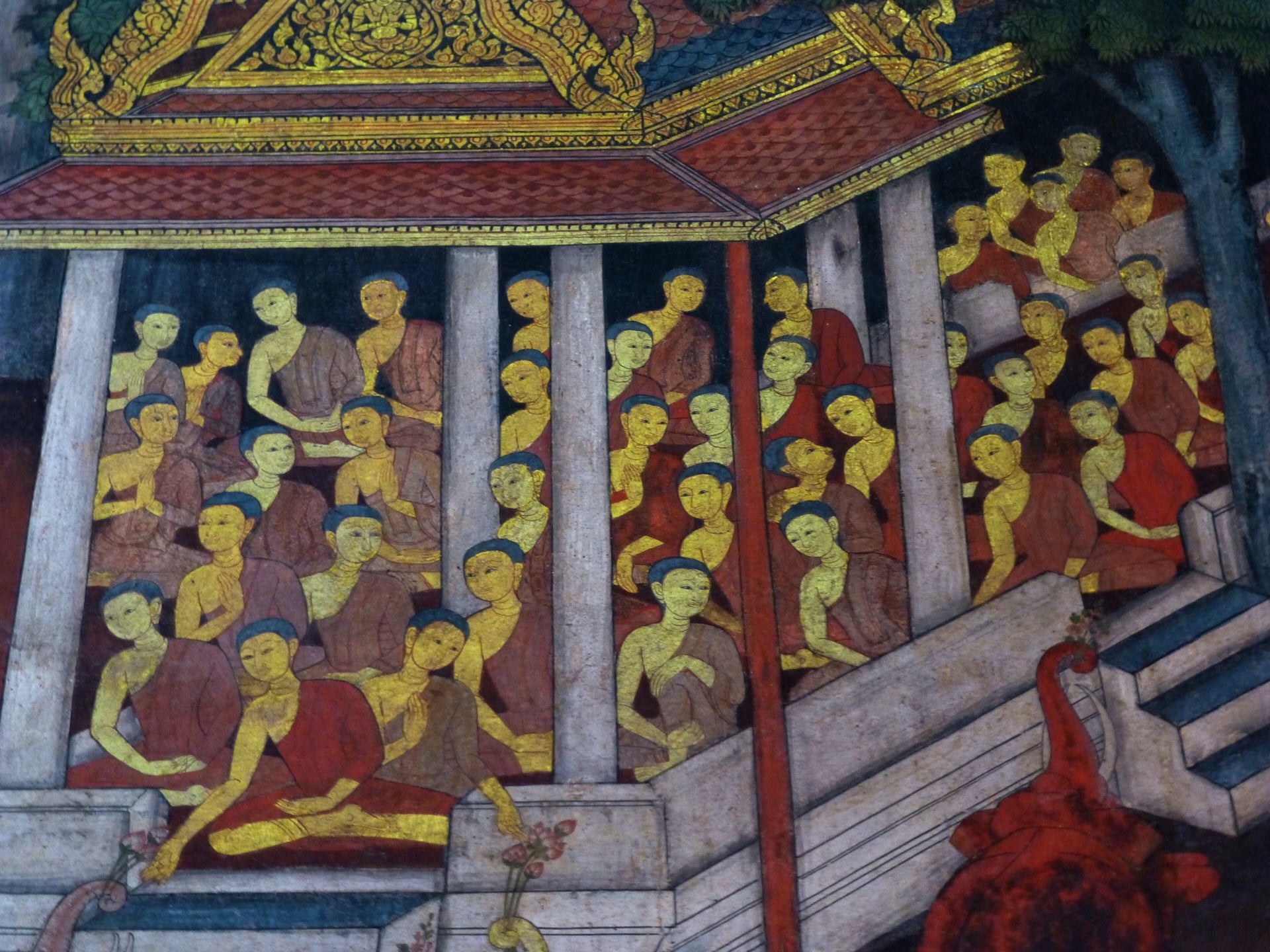 L'Assemblée des moines, Ateliers de Wat Suthat, XIXe siècle