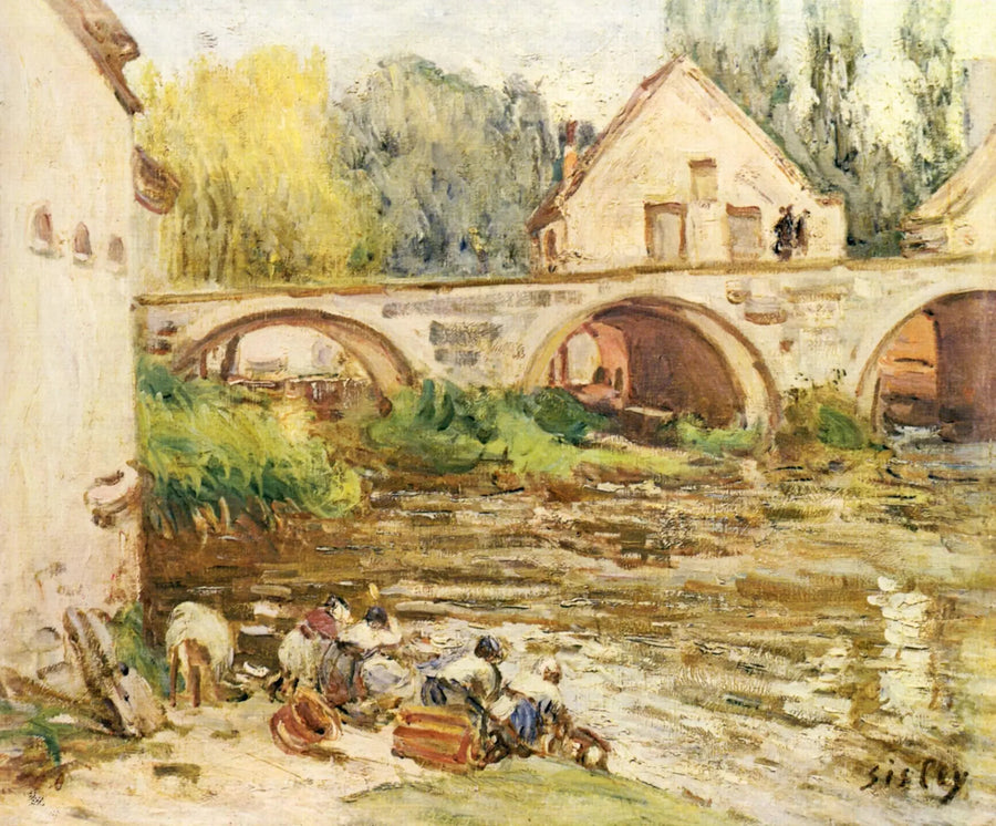 Lavandières à Moret - Alfred Sisley