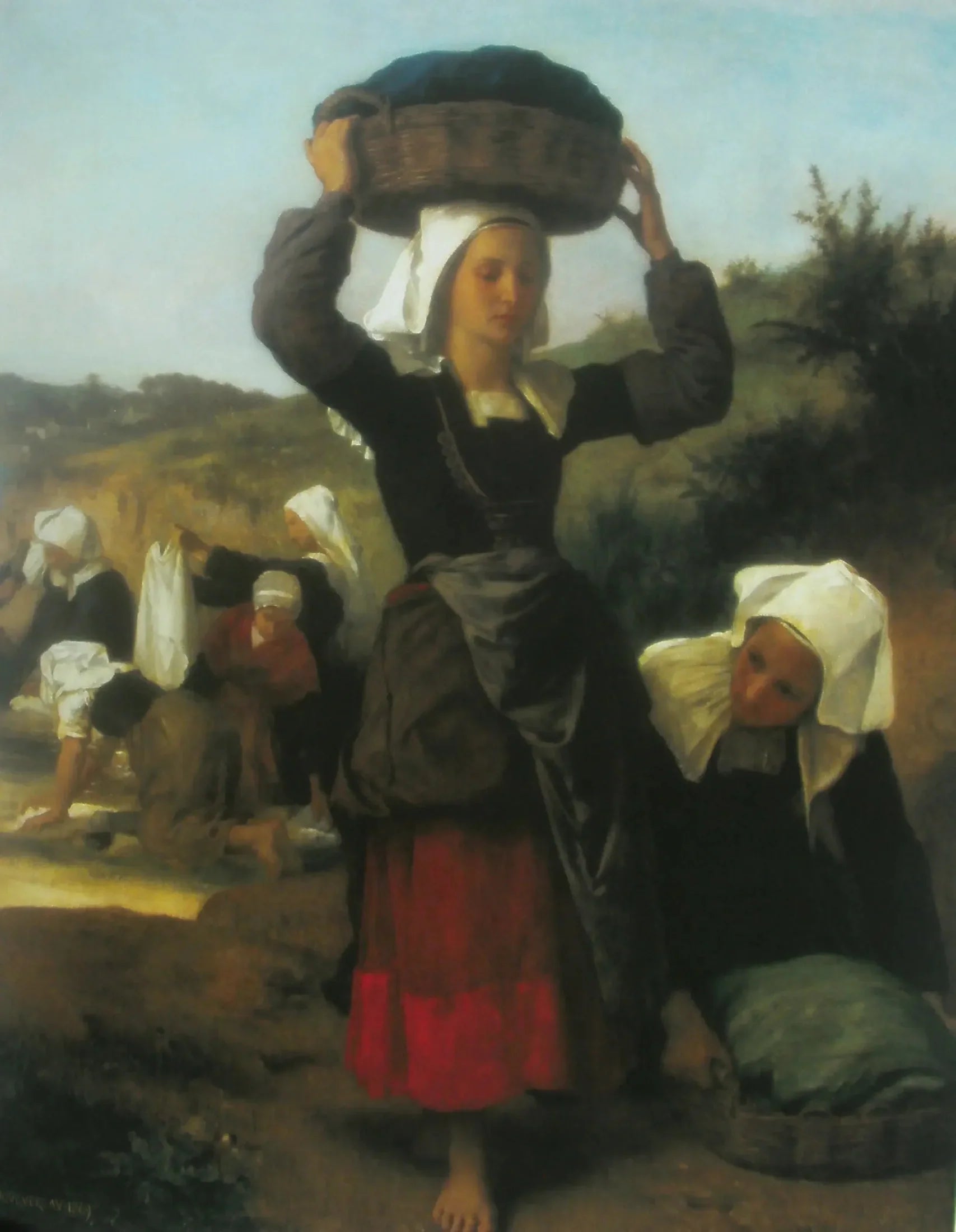Lavandières de Fouesnant - Bouguereau image 1 reproduction d’œuvre d’art à l’huile