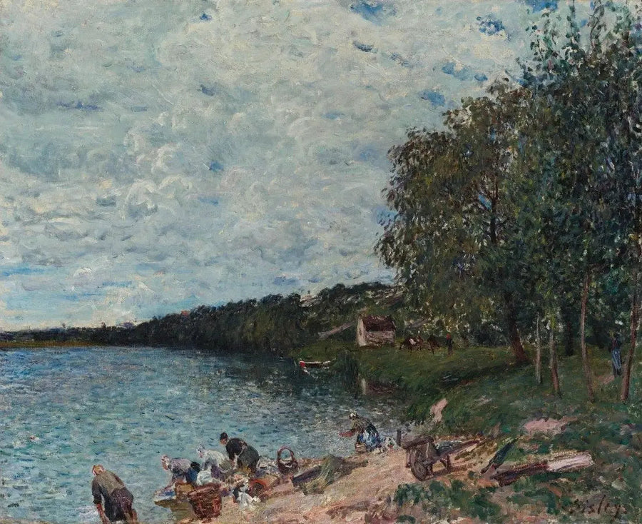 Lavandières Près de Champagne - Alfred Sisley