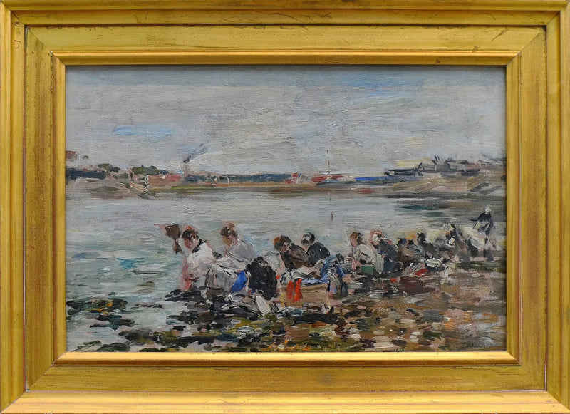 Lavandières sur la Touques - Eugène Boudin