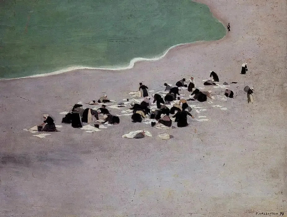 Laveuses à Étretat - Félix Vallotton image 1 reproduction d’œuvre d’art à l’huile