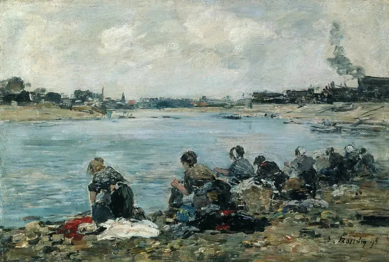 Laveuses au bord de la Touques - Eugène Boudin