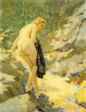 le baigneur - Robert Lewis Reid image 1 reproduction de peinture à l’huile