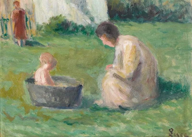 Le bain de bébé - Maximilien Luce image 1 reproduction artisanale de tableau