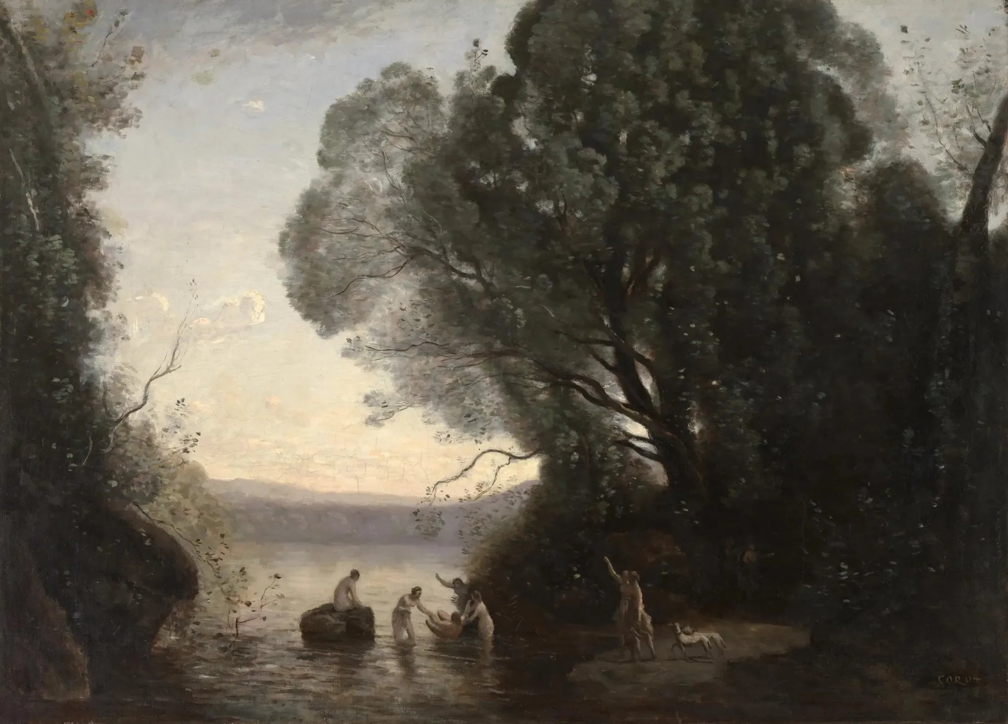 Le Bain de Diane - Jean-Baptiste Camille Corot image 1 tableau peint à l’huile sur toile